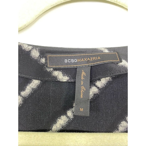 BCBGMaxazria Striped Top Empire Waist Blouse SZ M - Picture 5 of 10